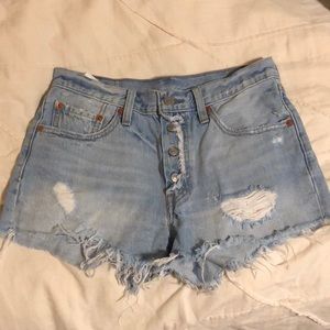 free people Levi 501 high waisted shorts